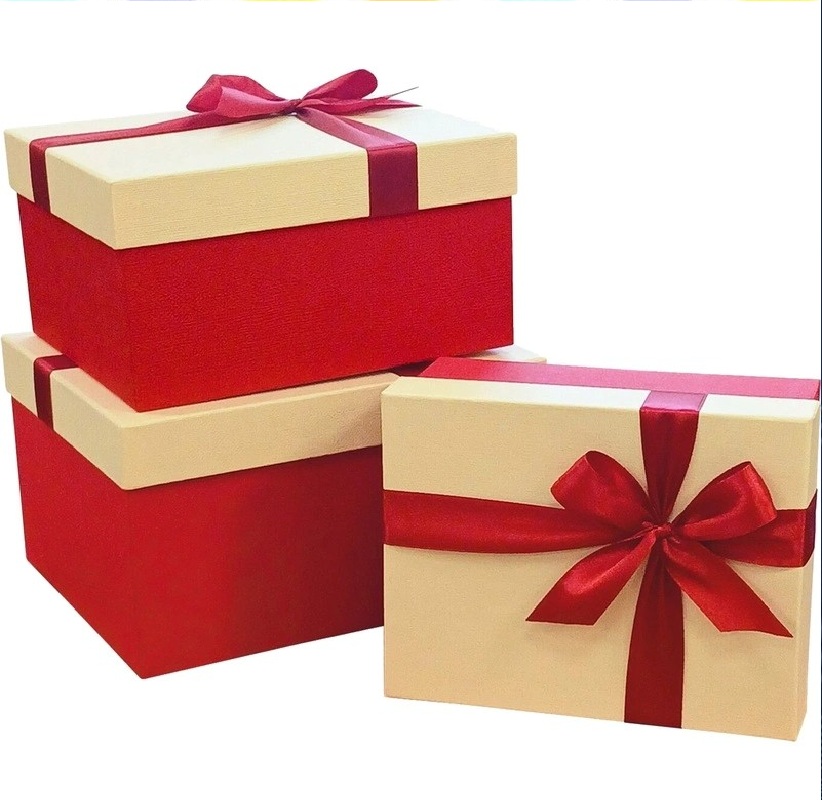 Набор подарочных коробок Рута Упак 3 в 1 Рогожка (3 штуки в наборе) — фото 2