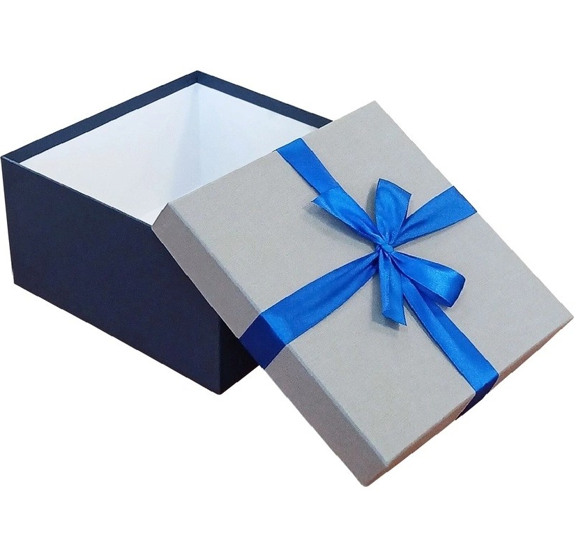 Набор подарочных коробок Рута Упак 3 в 1 Рогожка серыхсиних (3 штуки в наборе) — фото 2